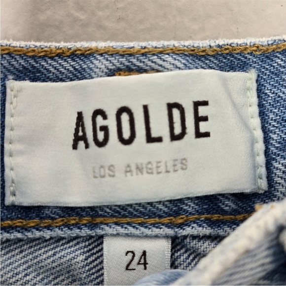 AGOLDE Dee Short High Rise Distressed Raw Hem in Light Muse Wash A9034-1141 - Picture 7 of 8